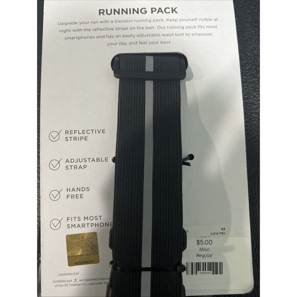 Danskin Running Waist Pack Black Quilted Reflective Stripe Belt Bag Crossbody - Picture 4 of 4